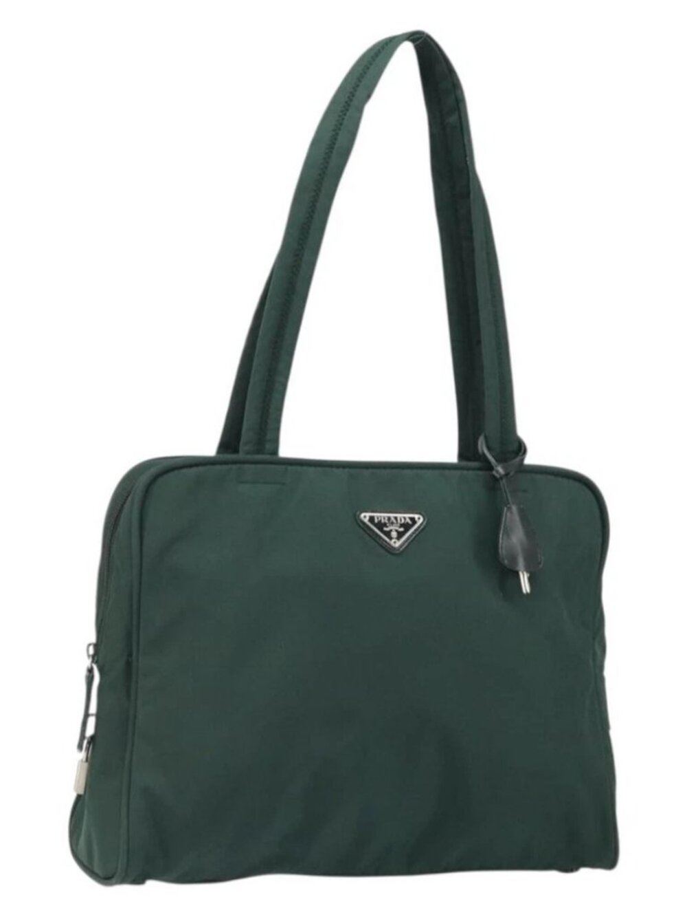 PRADA Tote Bag Nylon Green Silver Auth - Picture 1 of 16